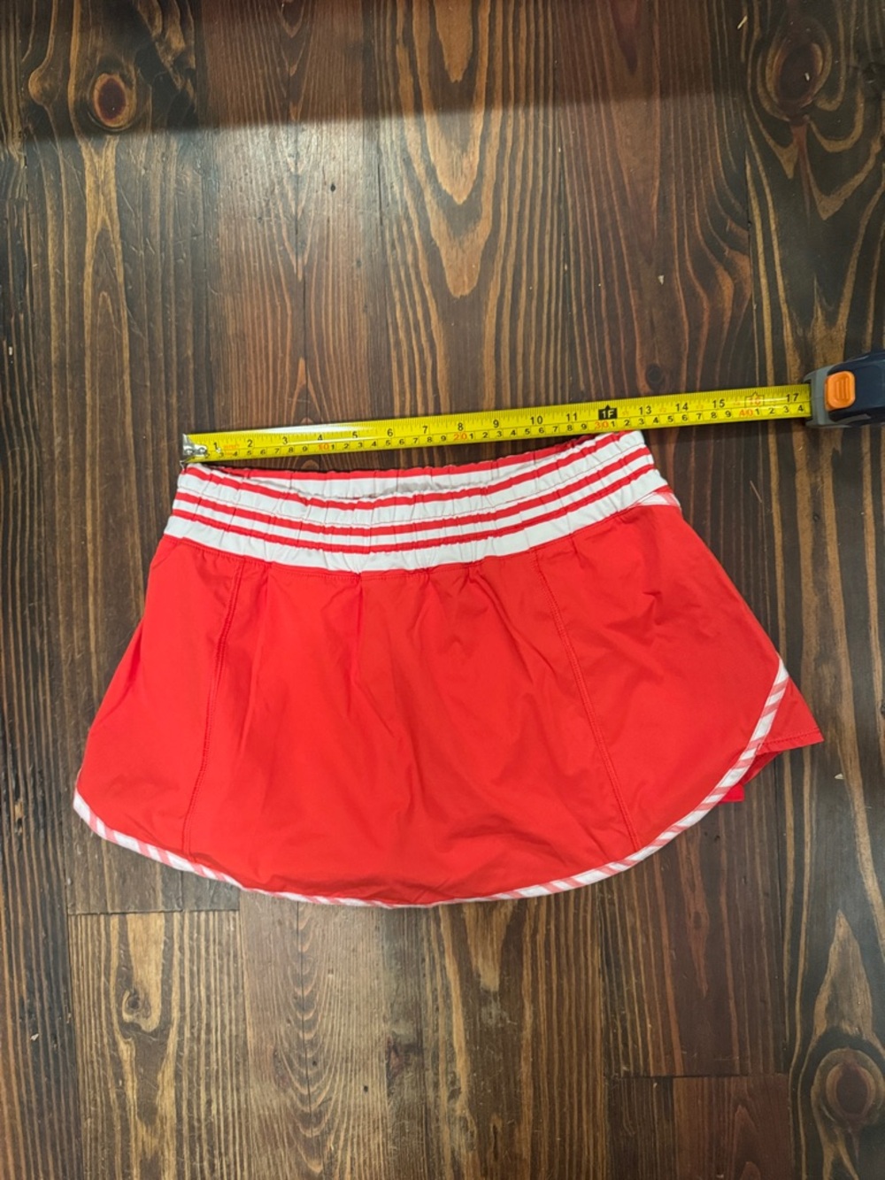 Red Athletic Skirt with White Trim